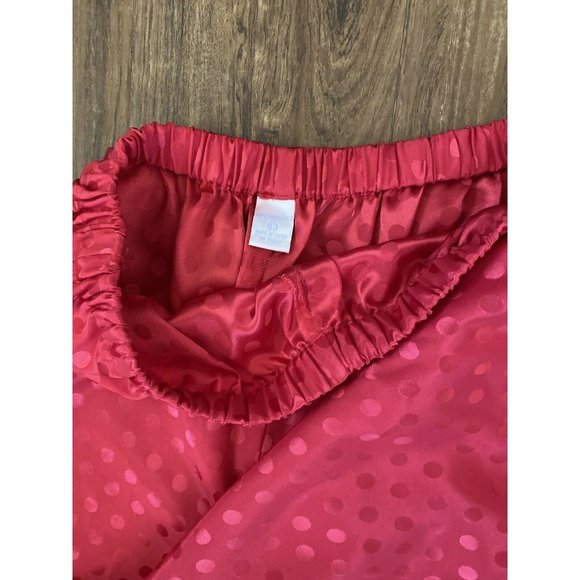 Vintage Amelia's Red Polka Dot Satiny Polyester 2 Piece Pajama Lounge Set Size L - Picture 6 of 10